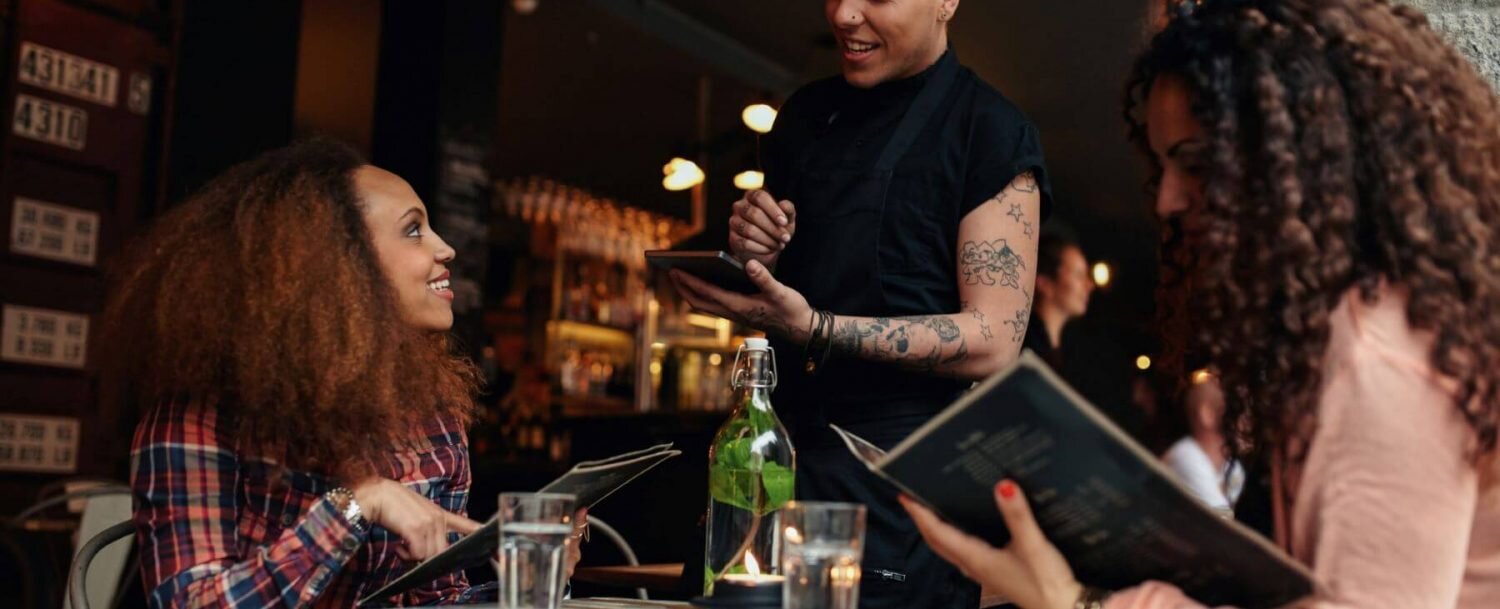 restaurant guests ordering food