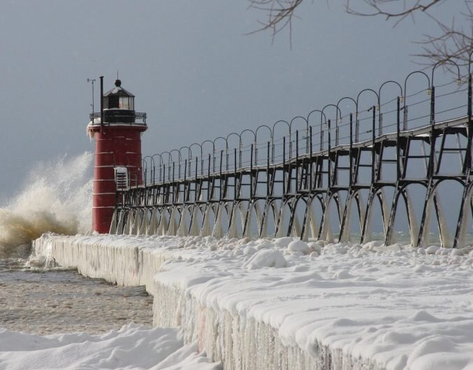 lighthouse in sea